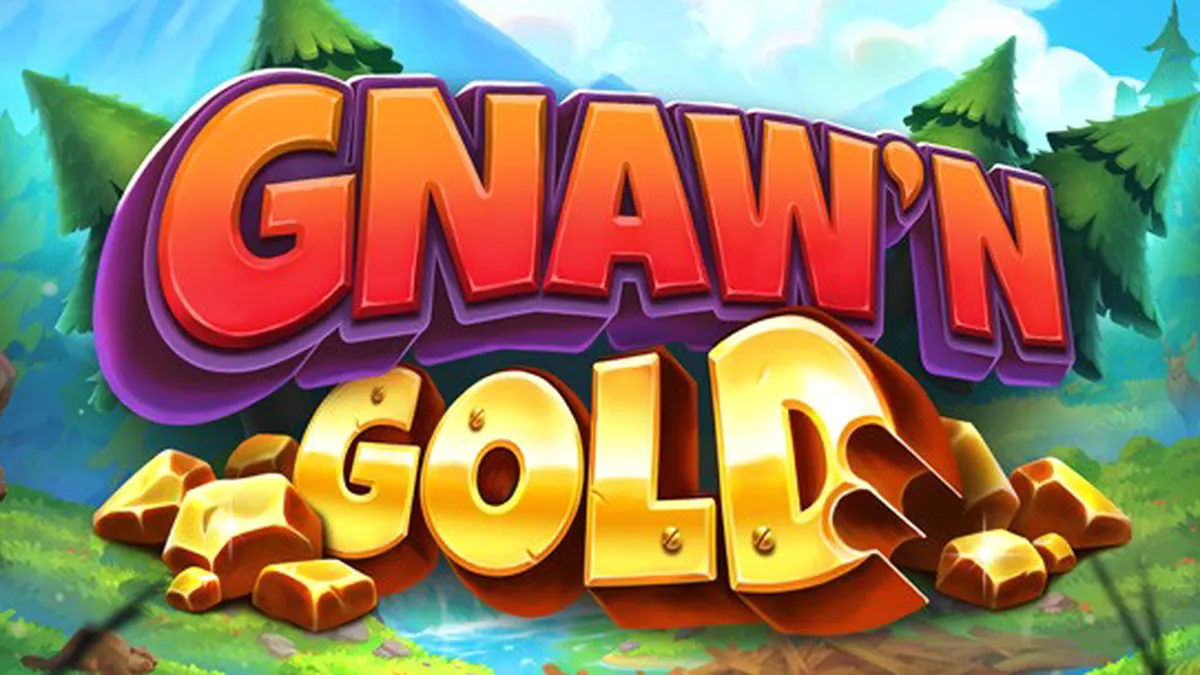 Tampilan visual permainan slot Gnaw’n Gold dengan tema hutan dan berang-berang.
