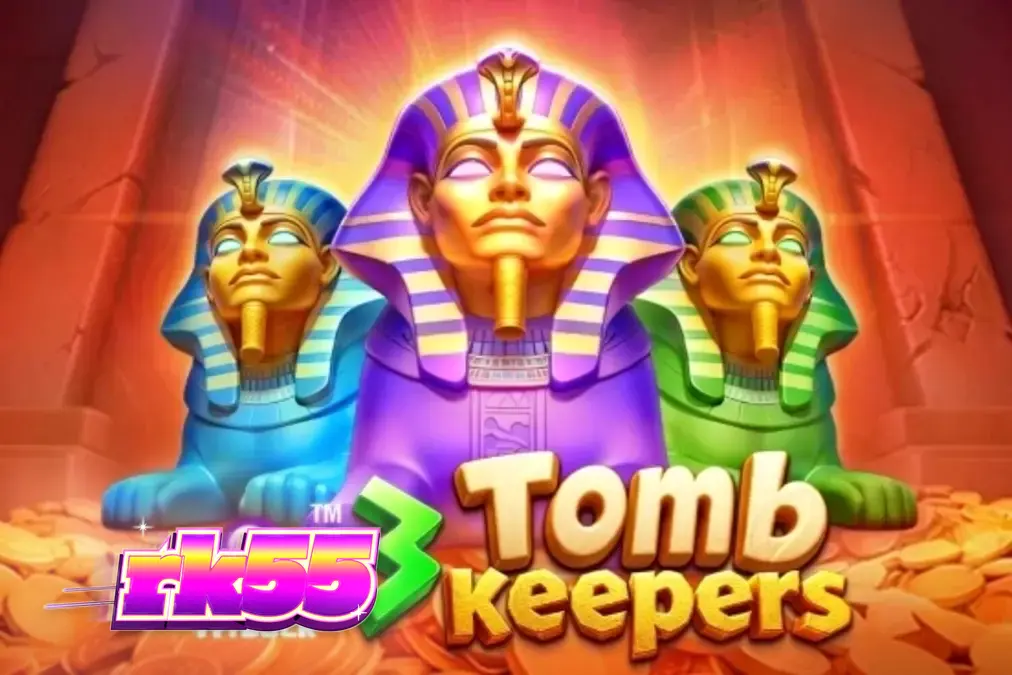 Tampilan visual slot 3 Tomb Keepers dengan latar belakang makam Mesir Kuno yang megah.